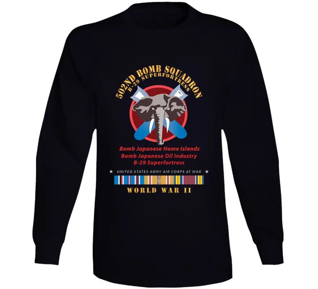 502Nd Bomb Squadron - B-29 Superfortress - Campaigns - World War Ii W Pac Svc X 300  - Long Sleeve 1