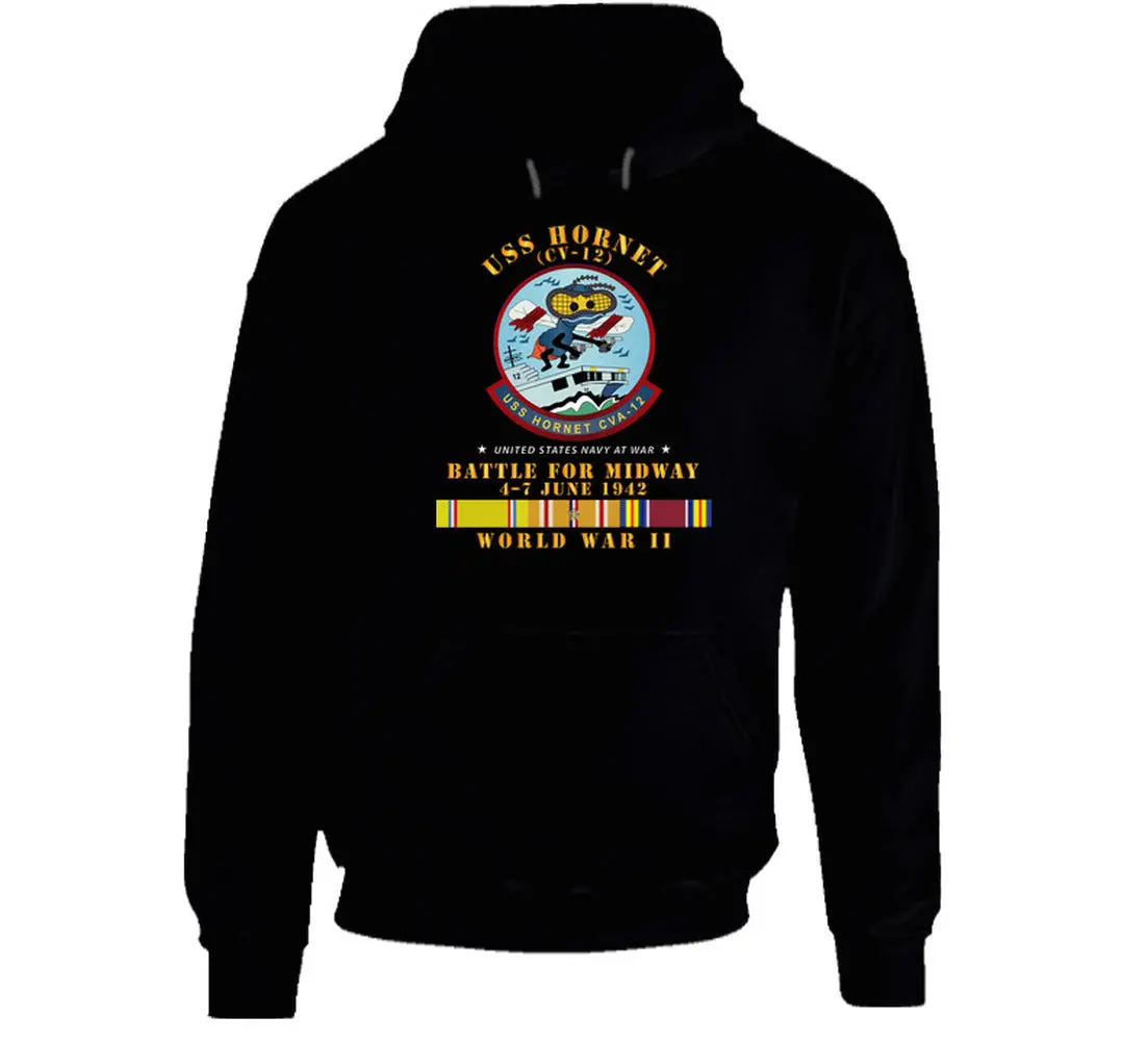 Navy - Uss Hornet (Cv-12) - Battle For Midway - Wwii W Pac Svc - Hoodie 1