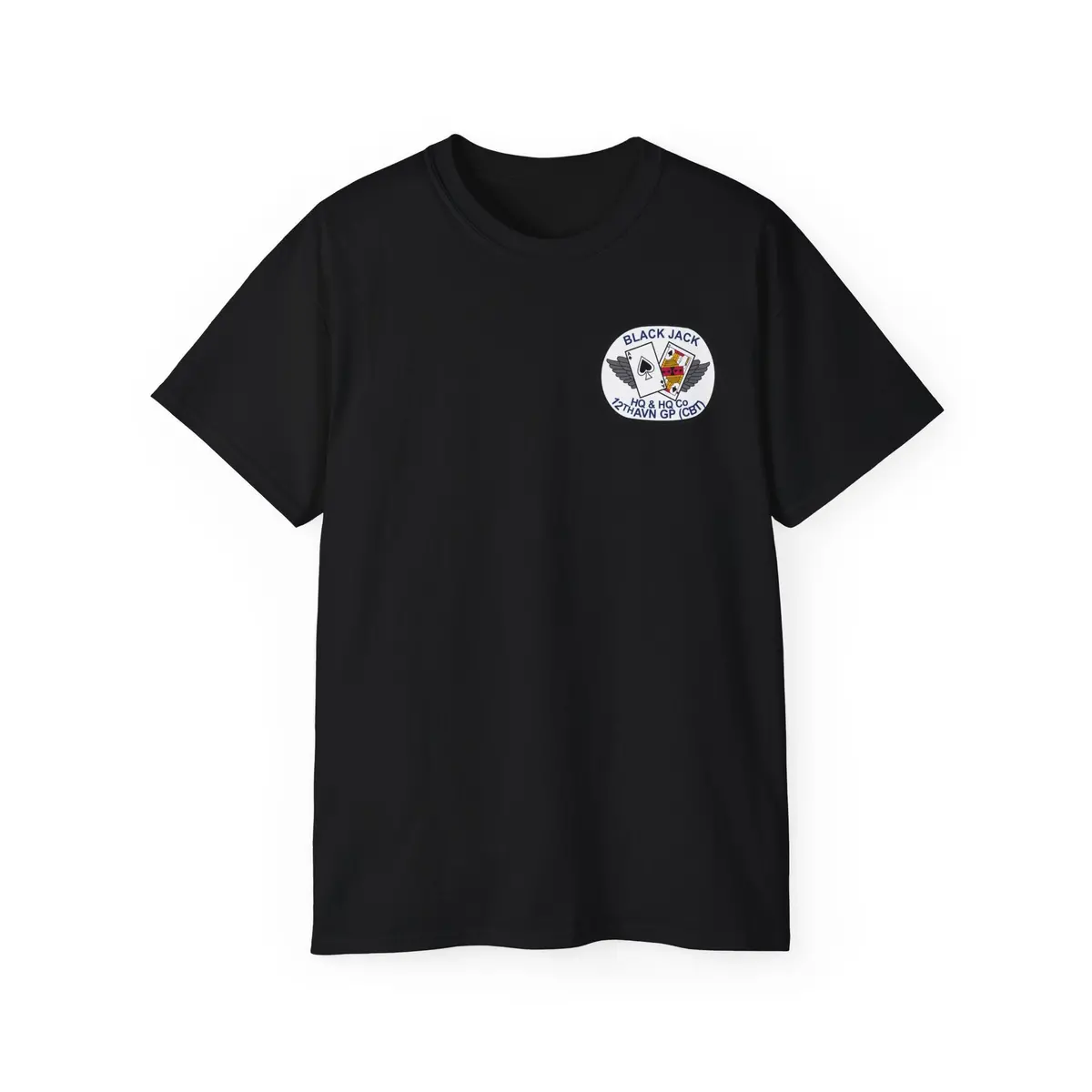 Unisex Ultra Cotton Tee - Vietnam Combat Aviation Vet W Air Crew Badges - Hq & Hq Company 12Th Aviation Group Combat Blackjack - Sgt Howard Meyers - 1968-1969 Svc X 300 1