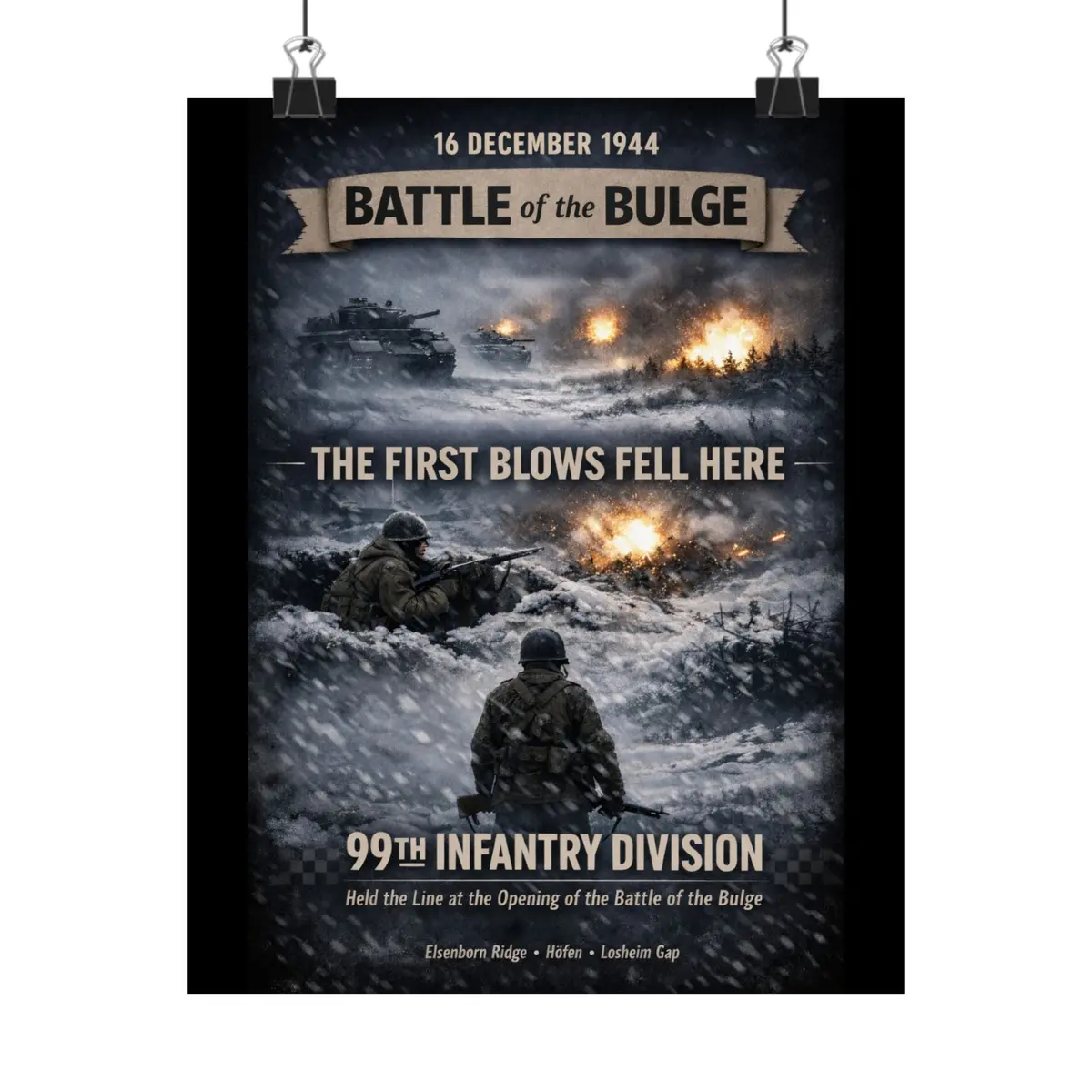 Matte Poster - 99Th Infantry Division - Battle Of The Bulge 1