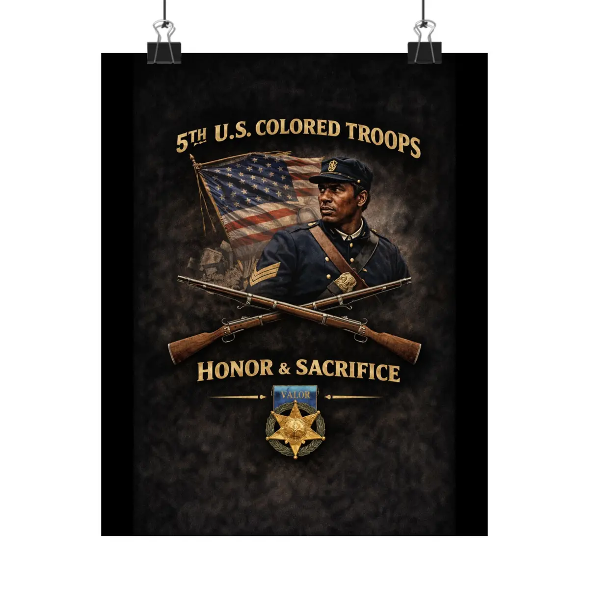 Matte Poster - Honoring The 5Th Usct, 1864 - Right 1 1