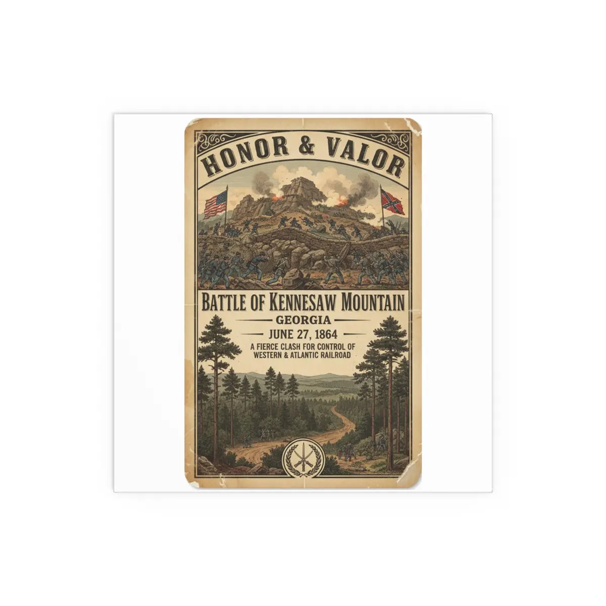 Indoor And Outdoor Silk Posters - Battle Of Kennesaw Mountain 6
