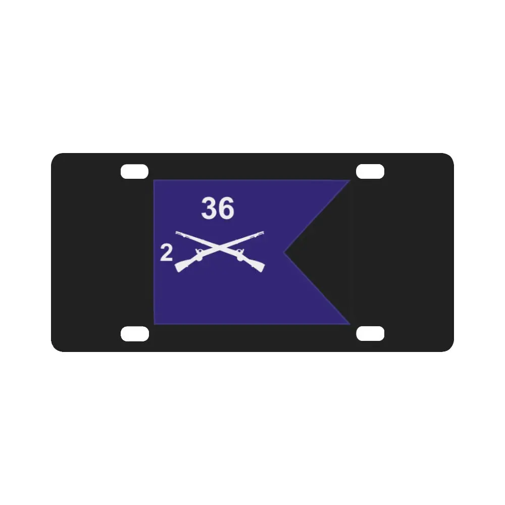 Army - Guidon - 2Nd Bn 36Th Infantry Classic License Plate 1