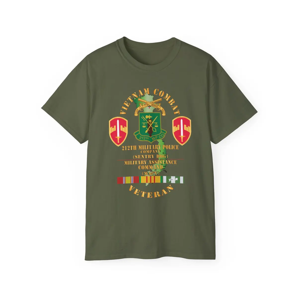Unisex Ultra Cotton Tee - Army - Vietnam Combat Veteran W 212Th Military Police Company - Macv Ssi - Vn Svc X 300 13
