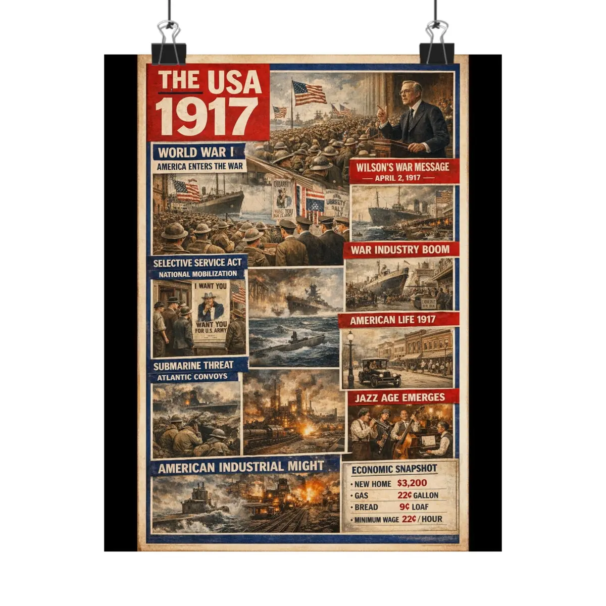 Matte Poster - The Usa - 1917 1