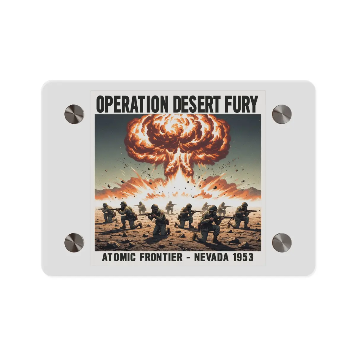 Acrylic Wall Art Panel - Atomic Testing In Nevada Desert Operation Fury 1