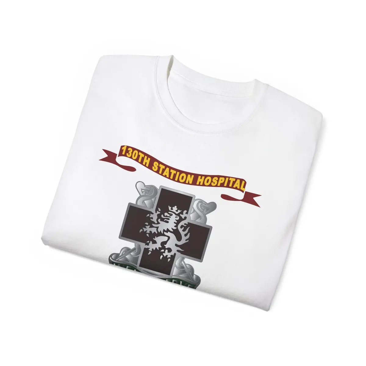 Unisex Ultra Cotton Tee - Army - 130Th Station Hospital - Ribbon - Dui X 300 12