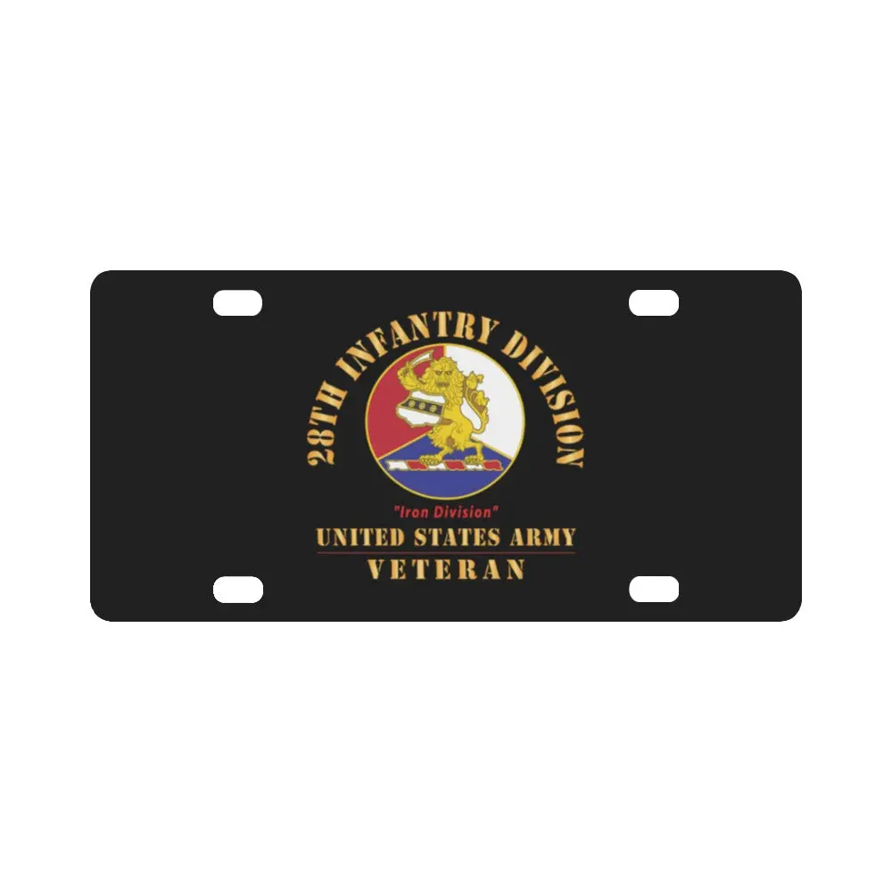 Army - Dui - 28Th Infantry Division - Iron Division - Us Army Veteran X 300 Classic License Plate 1