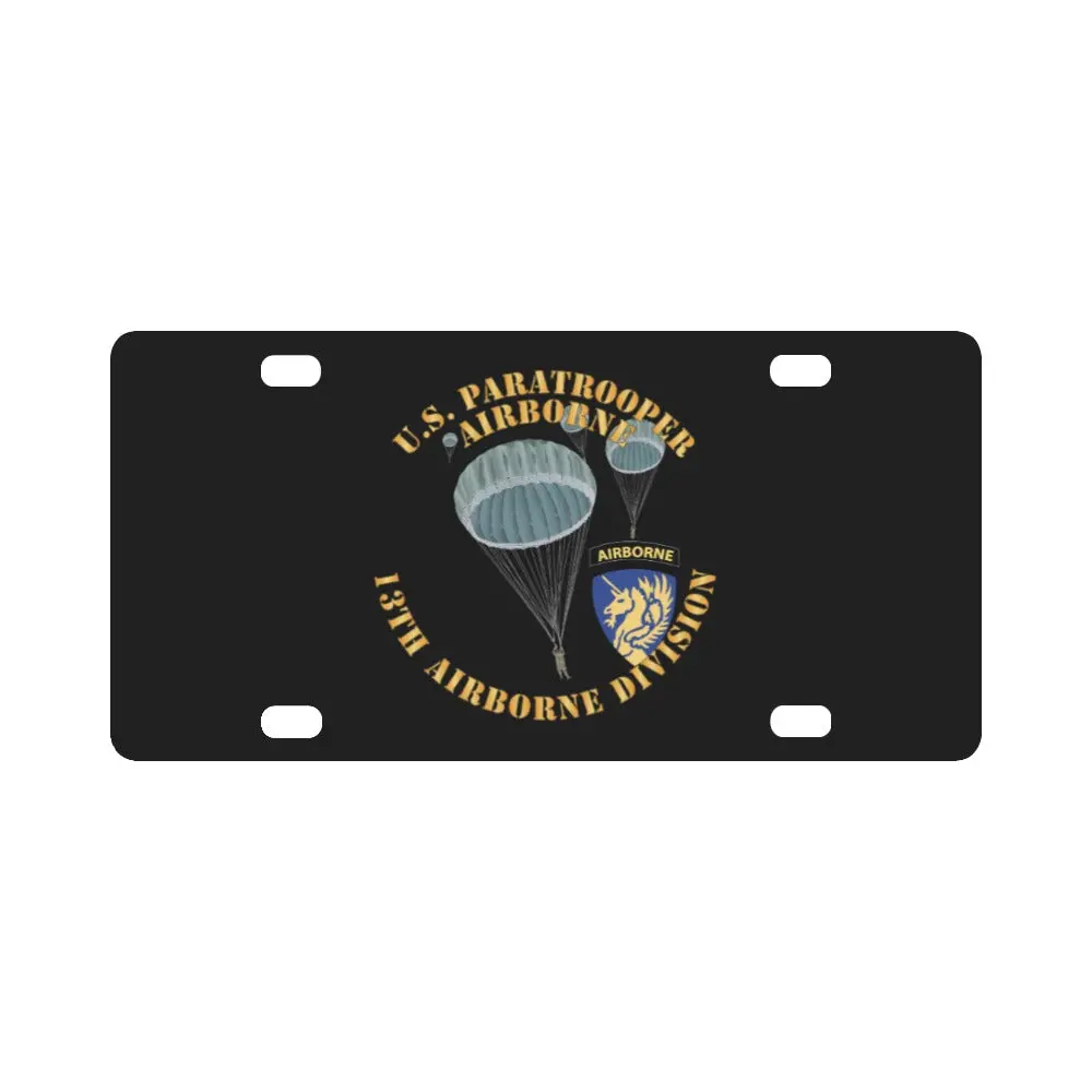 Army - Us Paratrooper - 13Th Airborne Division X 300 Classic License Plate 1