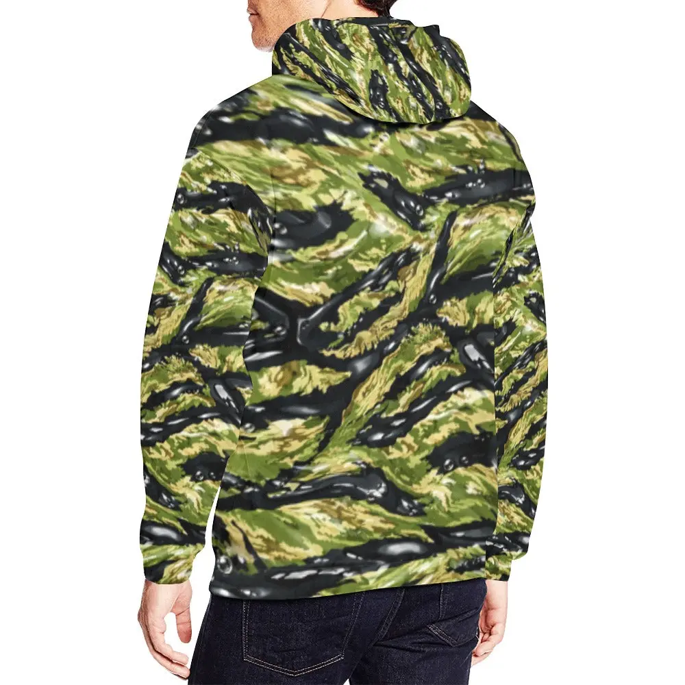 Vietnam Tiger Stripe Hydrographic Pattern Men's All Over Print Hoodie (Usa Size) (Model H13) 1