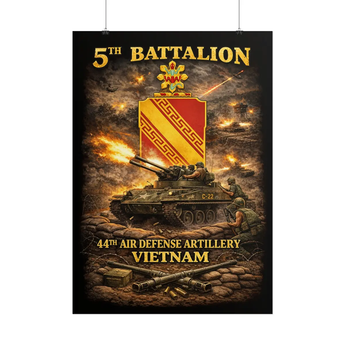 Rolled Posters - 5Th Bn, 44Th Air Defense Artillery - Duster - Vietnam 16