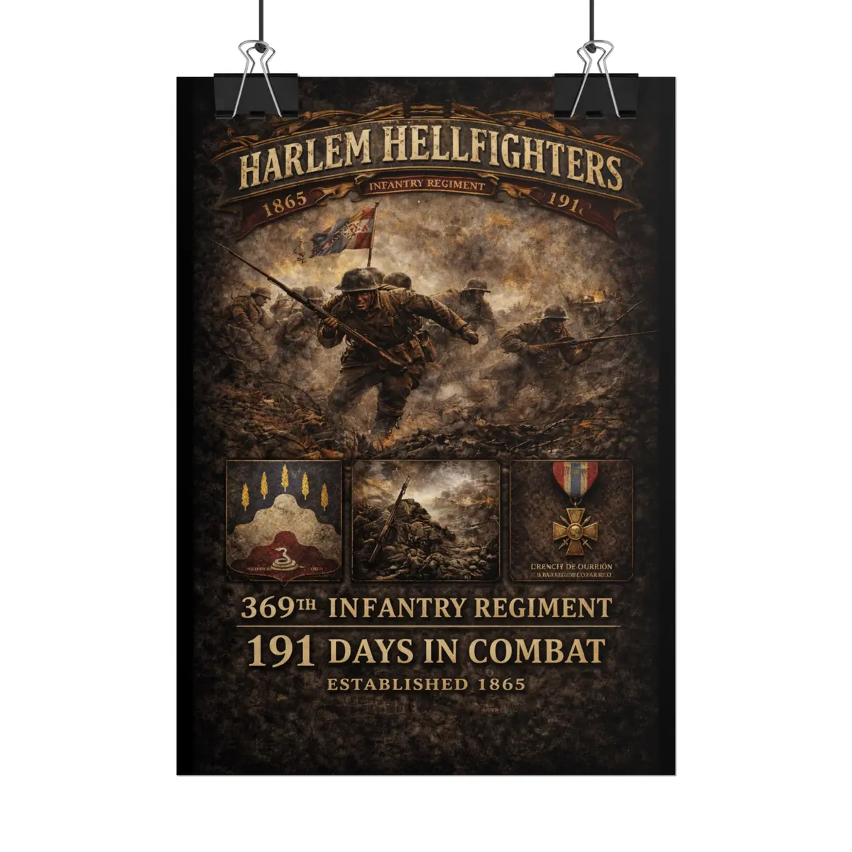 Rolled Posters - 369Th Infantry Regiment - Assault Across No Man's Land - Wwi - Poster 1 2