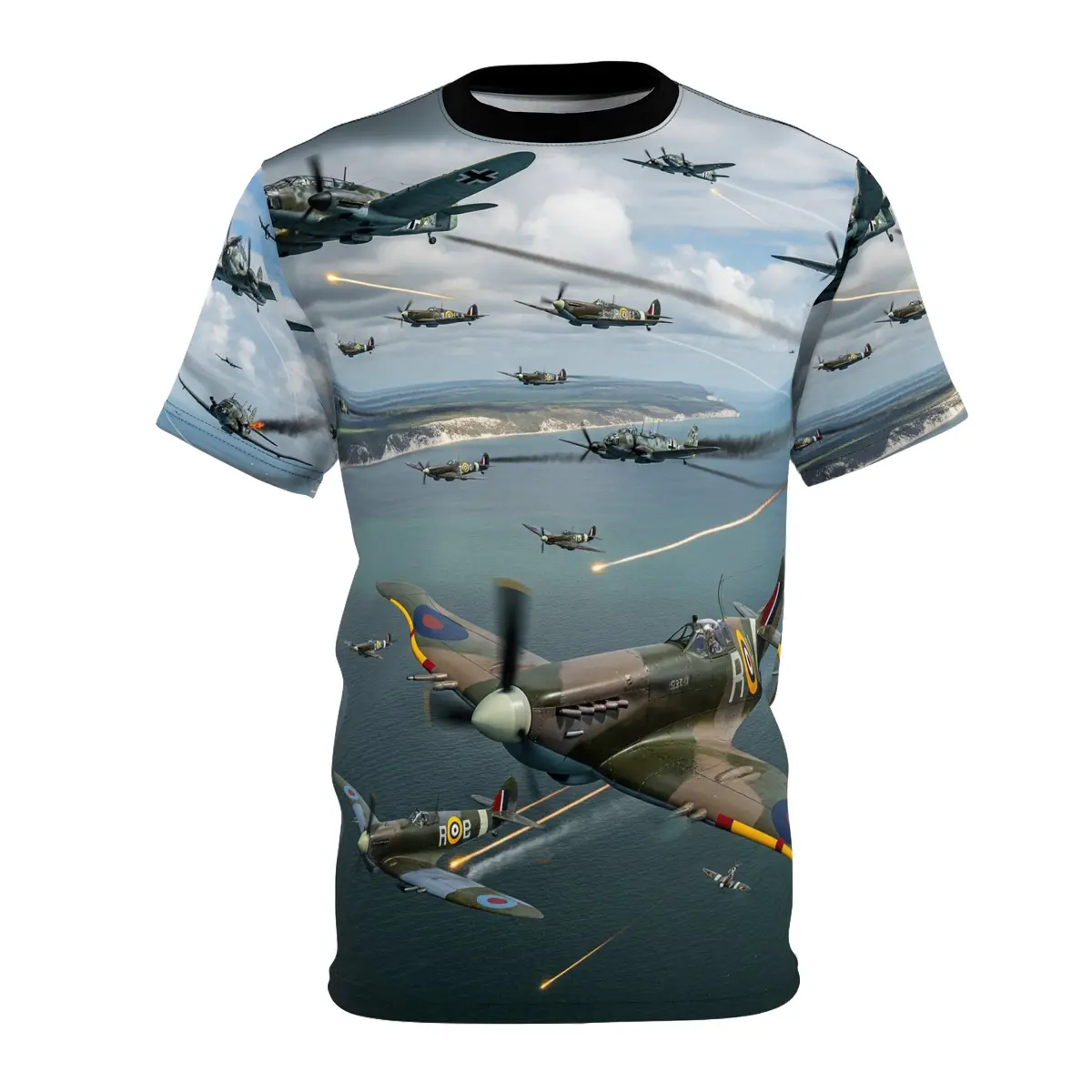 Aop Unisex Tee - British And German Aircraft During The Battle Of Britain Wwii 1