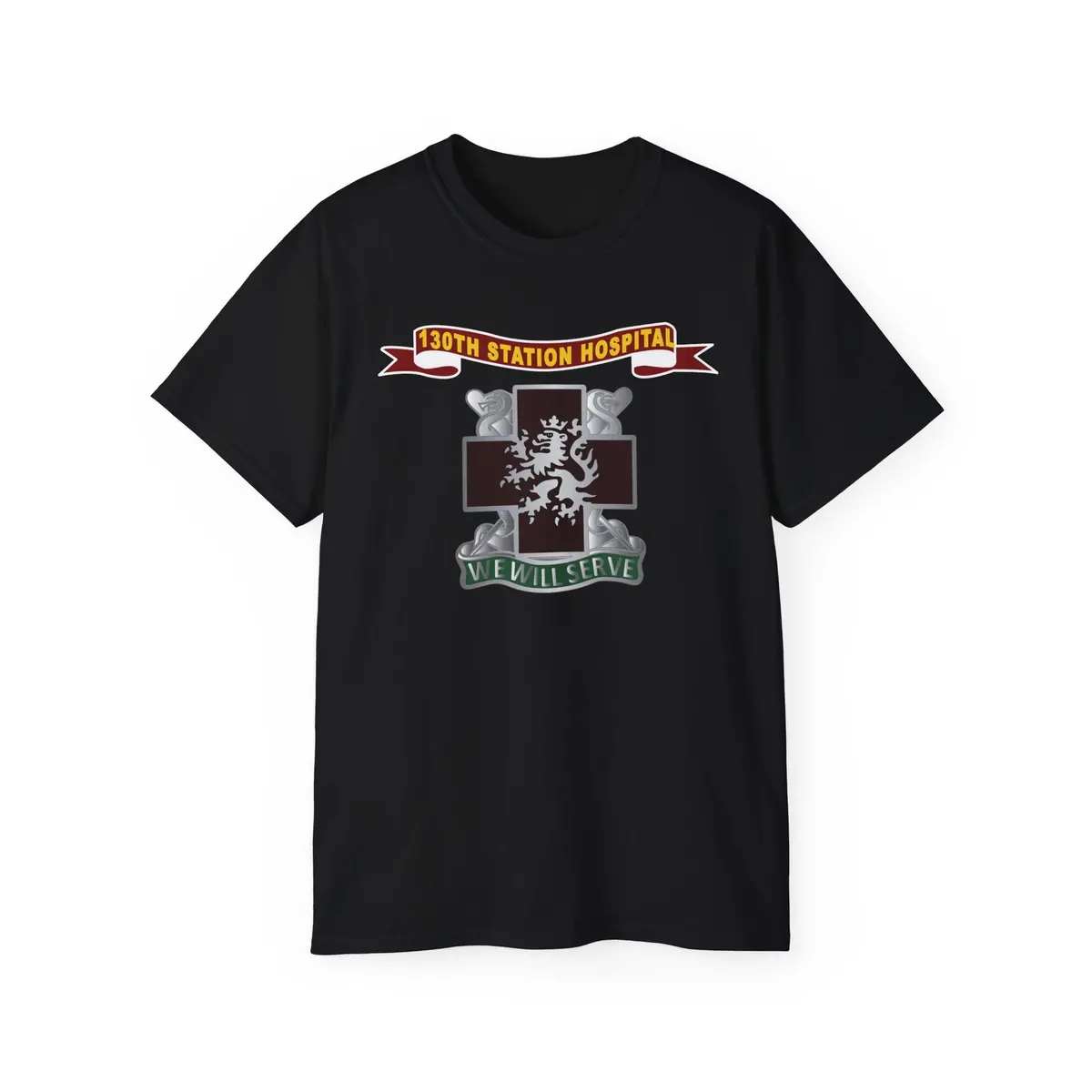 Unisex Ultra Cotton Tee - Army - 130Th Station Hospital - Ribbon - Dui X 300 4