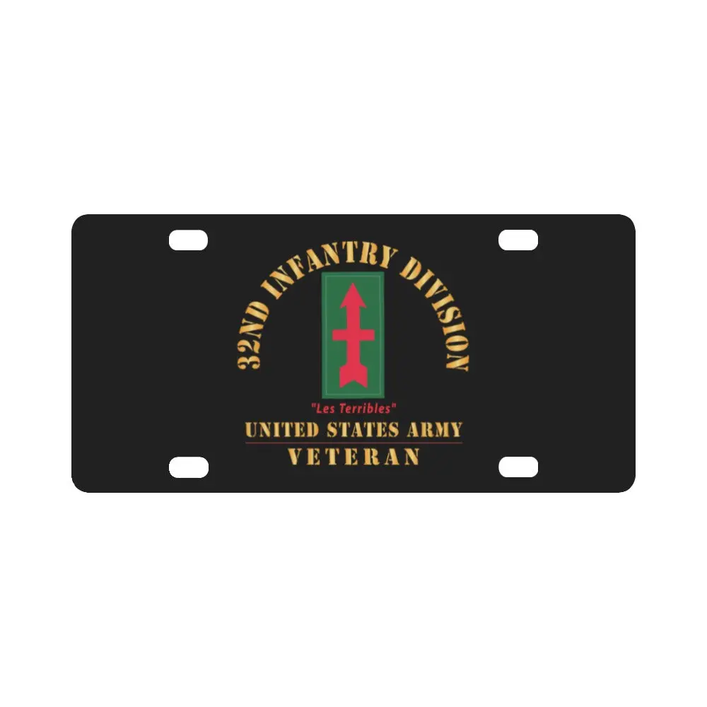 Army - Ssi - 32Nd Infantry Division - Les Terribles - Us Army Veteran X 300 Classic License Plate 1