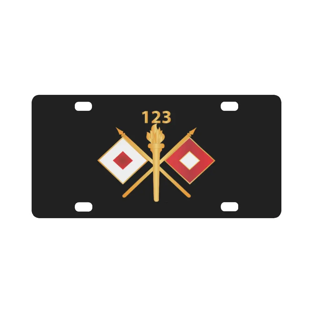 Army - 123Rd Signal Battalion Branch With Bn Number Wo Txt X 300 Classic License Plate 1
