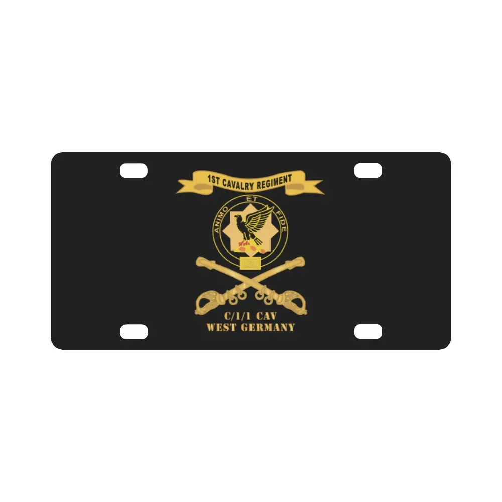 Army - 1St Cavalry Regiment W Br - Ribbon - C-1-1 Cav West Germany X 300 Classic License Plate 1