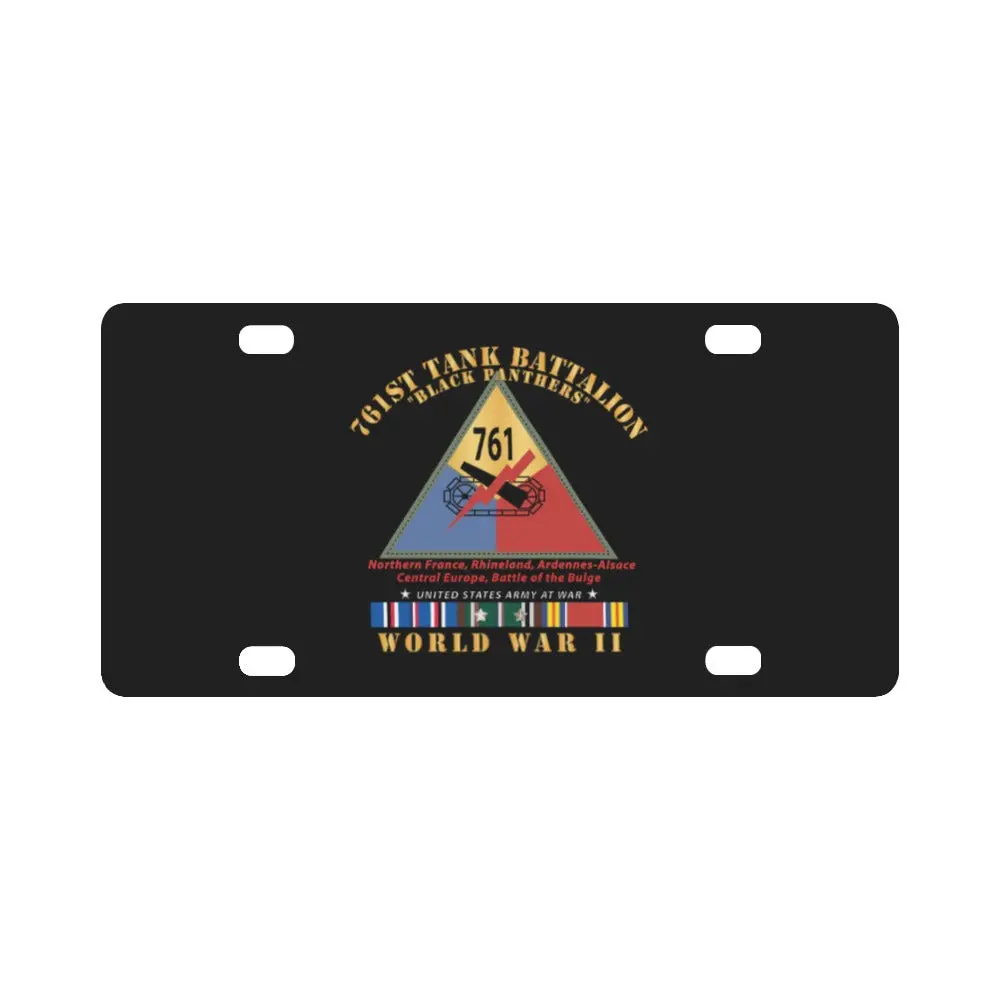 Army - 761St Tank Battalion - Black Panthers - W Ssi Wwii Eu Svc Classic License Plate 1