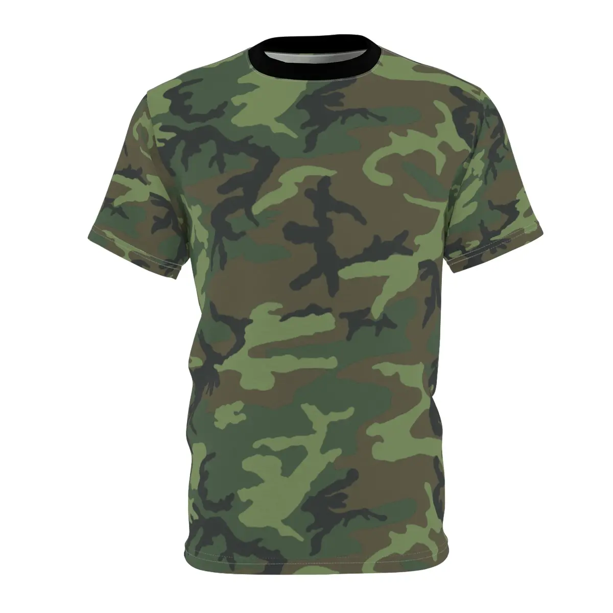Army Brown  Woodland Camo Print Unisex Tee, Stylish Outdoor Shirt, Trendy Graphic Top, Unique Camouflage T-Shirt, Perfect For Camping And Casual Wear 1