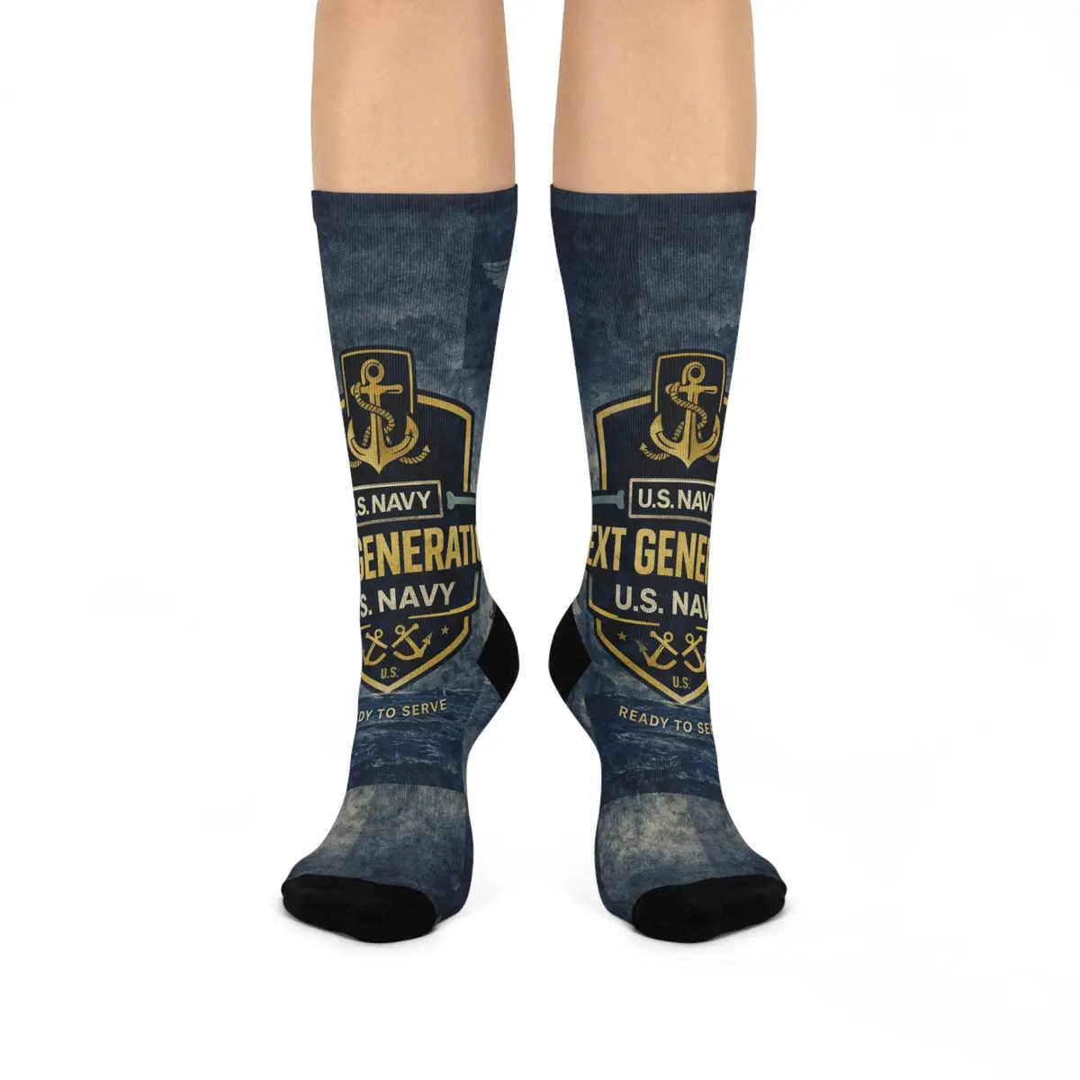 Cushioned Crew Socks – Young Patroit - Navy 1