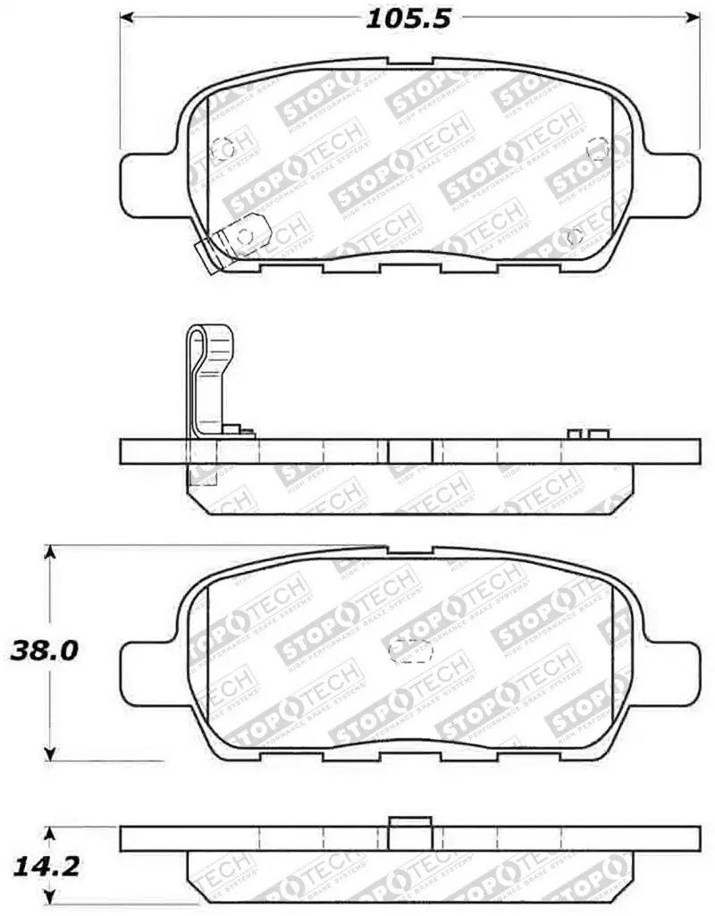 Stoptech Street Select 03-12 Infiniti Fx35 Rear Brake Pads 1