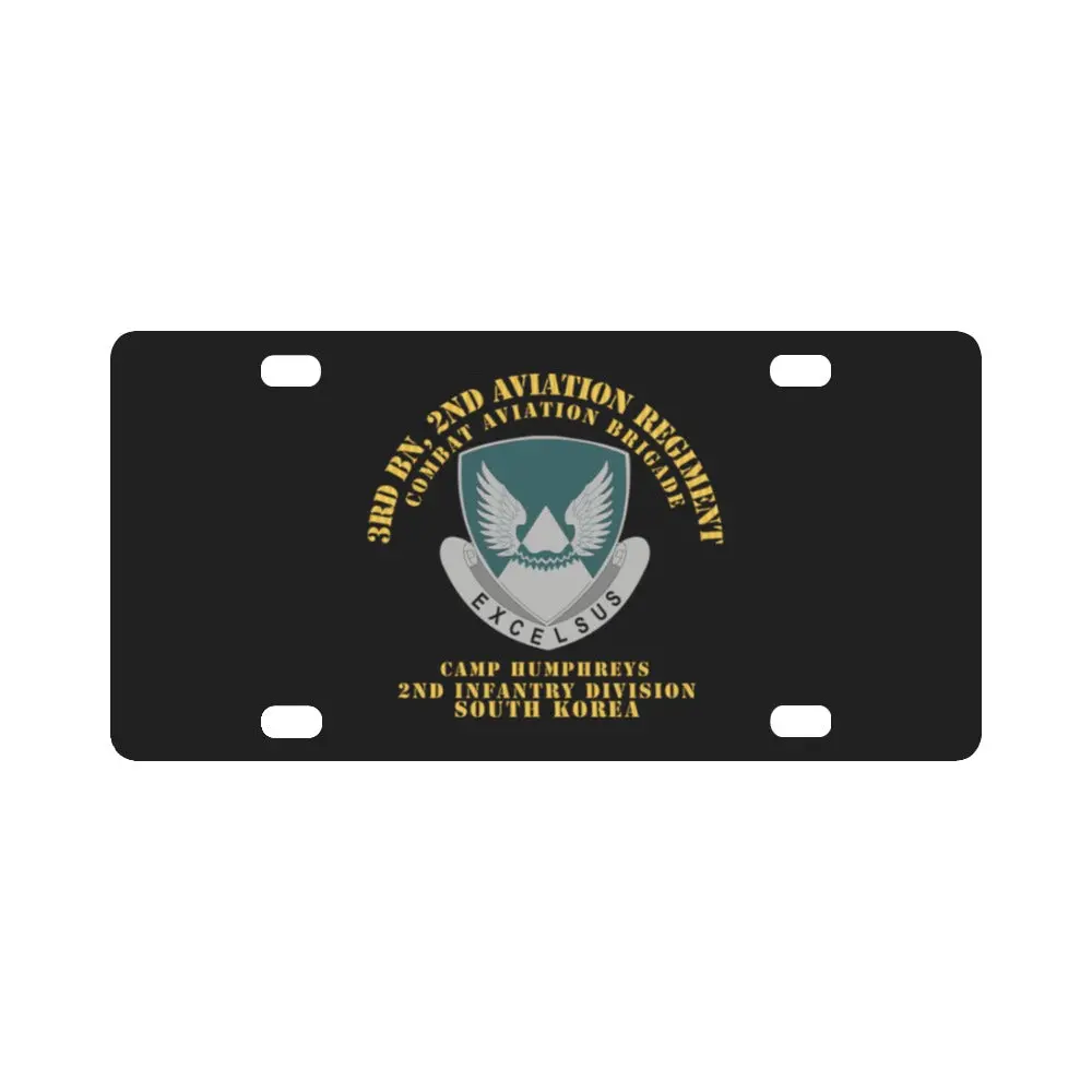 Army - 3Rd Bn 2Nd Avn Regiment - Cab - 2Id - Camp Humphreys - Rok Classic License Plate 1