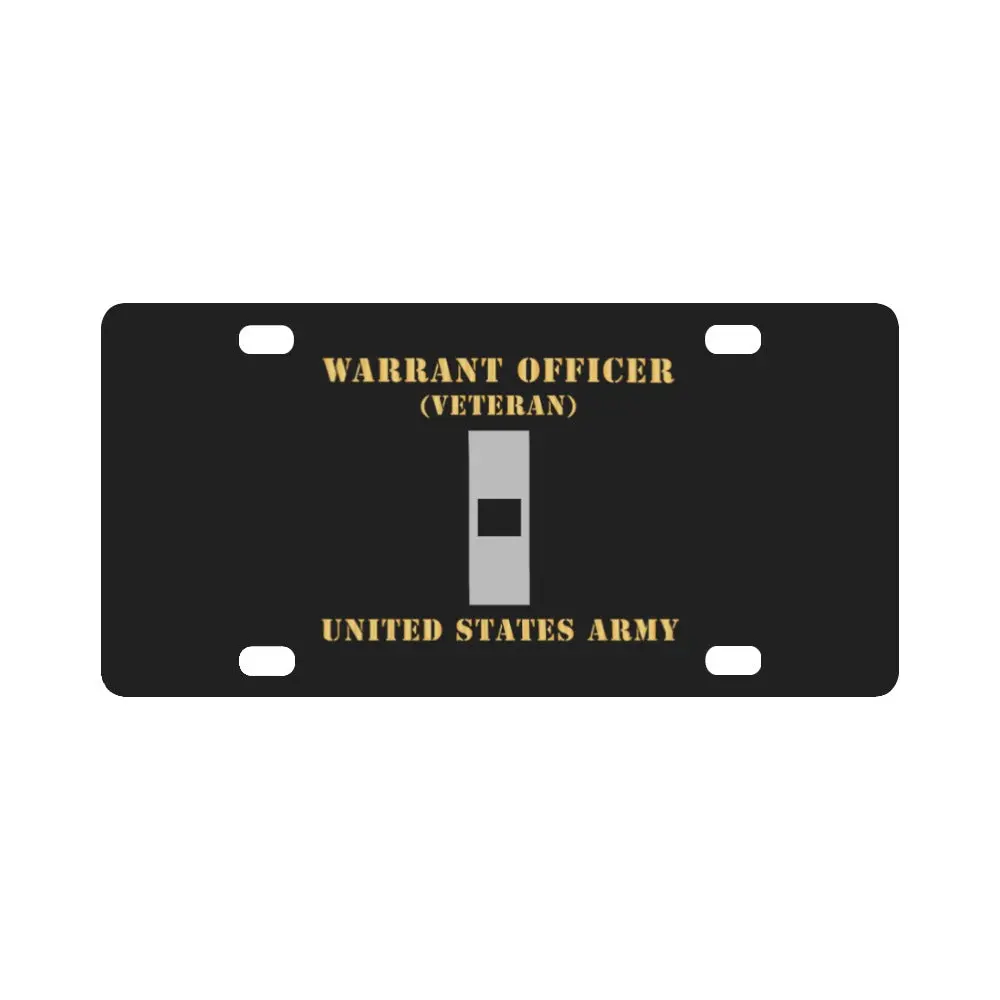 Army - Warrant Officer - W01 - Veteran - Flat X 300 Classic License Plate 1