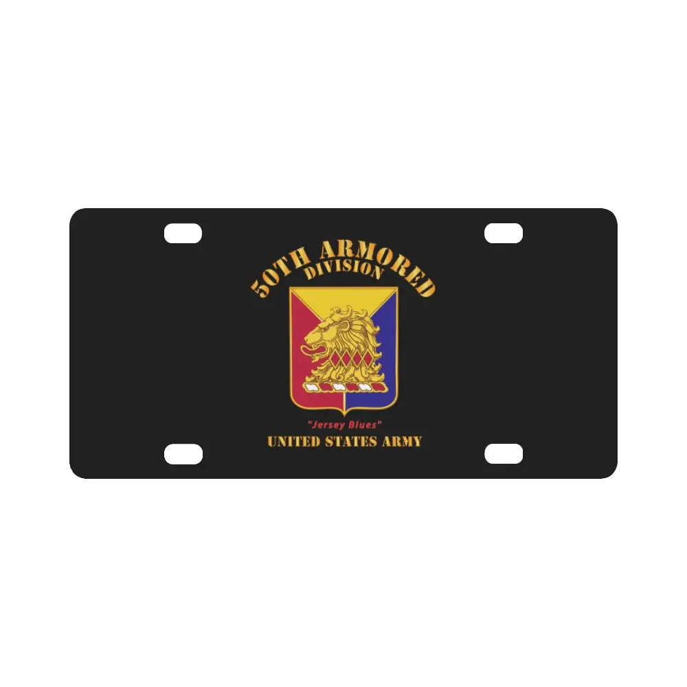 Army - Dui - 50Th Armored Division Wo Txt - Jersey Blues - Us Army X 300 Classic License Plate 1