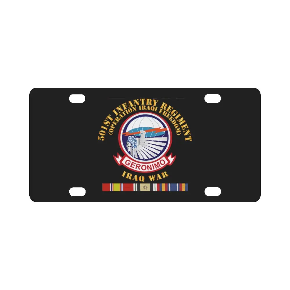 Army - 501St Infantry Regiment - Oif - W Iraq Svc Classic License Plate 1
