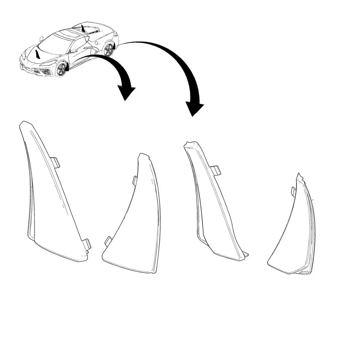 C8 Stingray Splash Guards 1