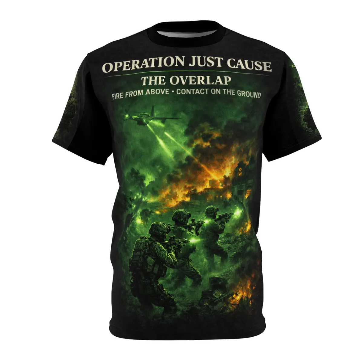 Operation Just Cause Veterans Tribute Tee — "Fire From Above" Ground Attack Commandancia 1