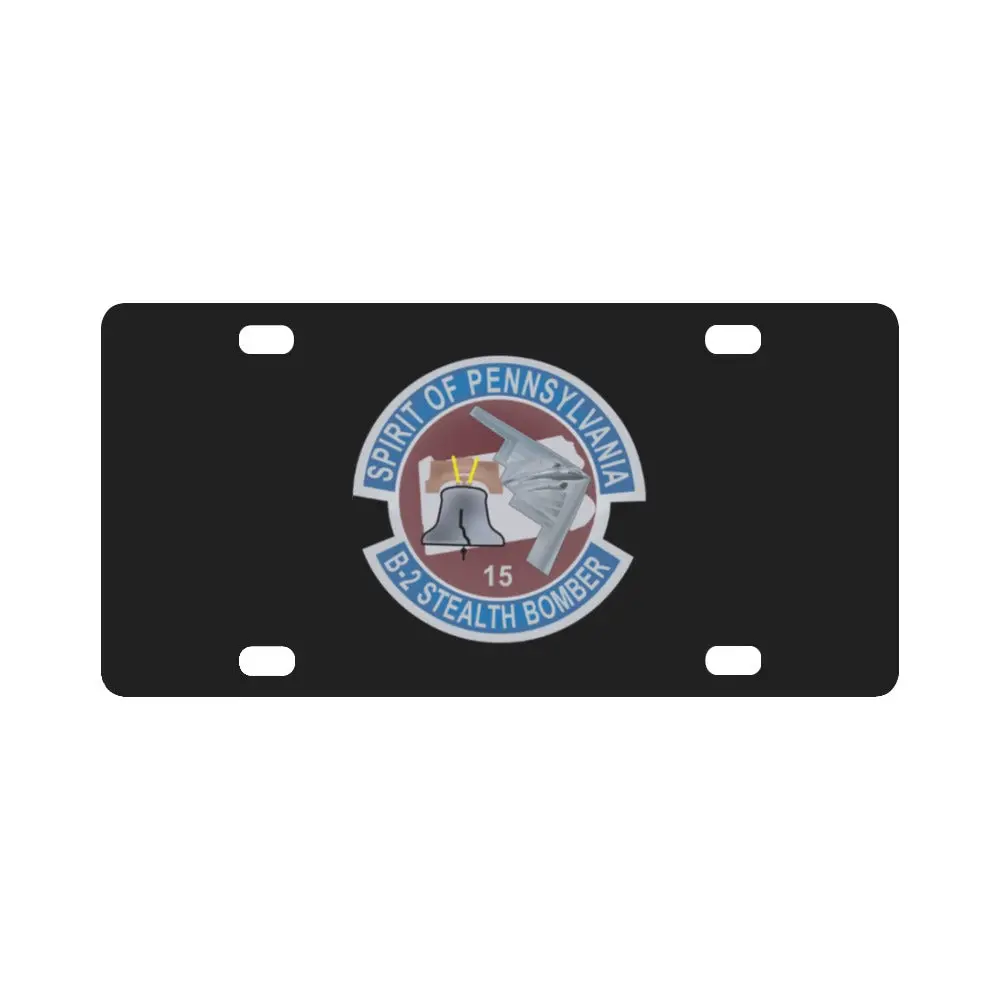 Usaf - B-2 Stealth Bomber Spirit Of Pennsylvania Wo Txt X 300 Classic License Plate 1