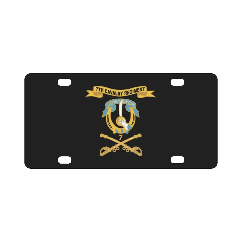 Army - 7Th Cavalry Regiment W Ribbon - Br W Regimental Number X 300 Classic License Plate 1