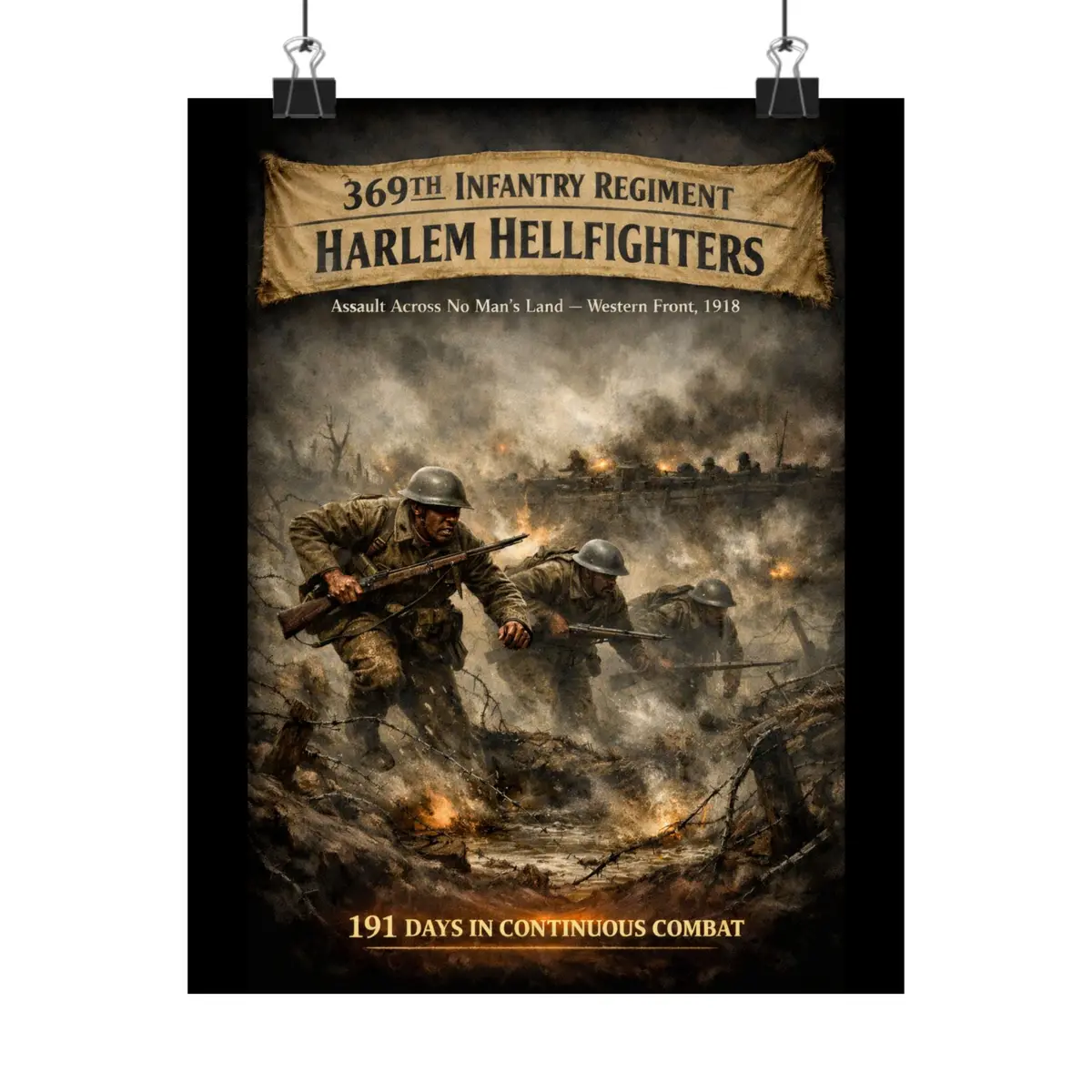 Matte Poster - 369Th Infantry Regiment - Assault Across No Man's Land - Wwi - Poster 1