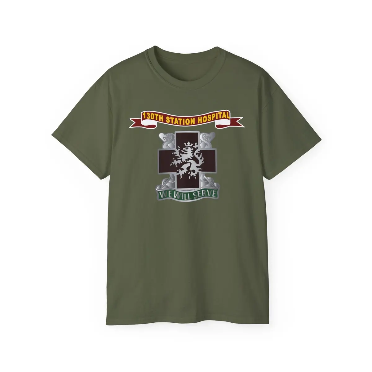 Unisex Ultra Cotton Tee - Army - 130Th Station Hospital - Ribbon - Dui X 300 6