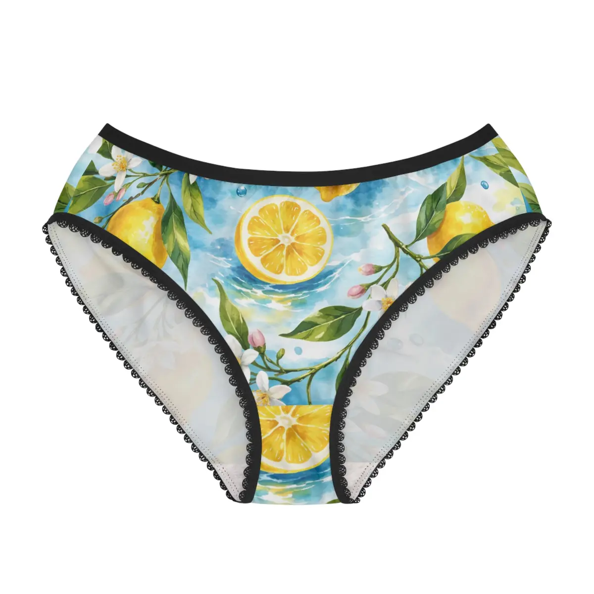 Women's Briefs - Lemon Blossom Watercolor Pattern 1