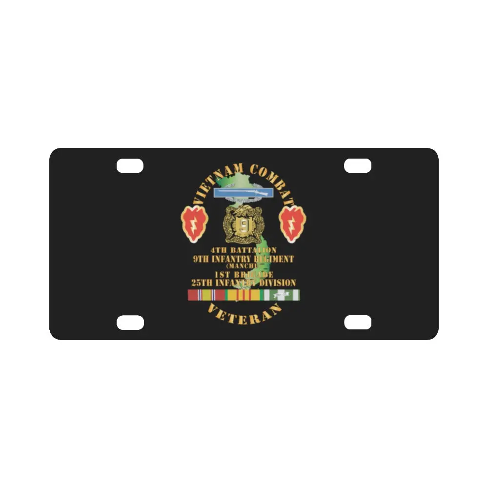 Army - Vietnam Combat Infantry Veteran W 4Th Bn 9Th Infantry - Manchu - 25Th Id Ssi X 300 Classic License Plate 1