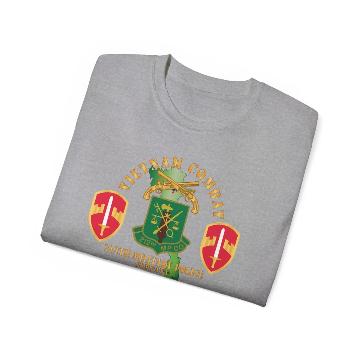 Unisex Ultra Cotton Tee - Army - Vietnam Combat Veteran W 212Th Military Police Company - Macv Ssi - Vn Svc X 300 25
