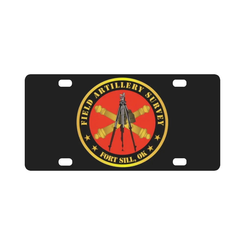 Army - Field Artillery Survey W Branch - Aiming Circle Ft Sill Ok Classic License Plate 1