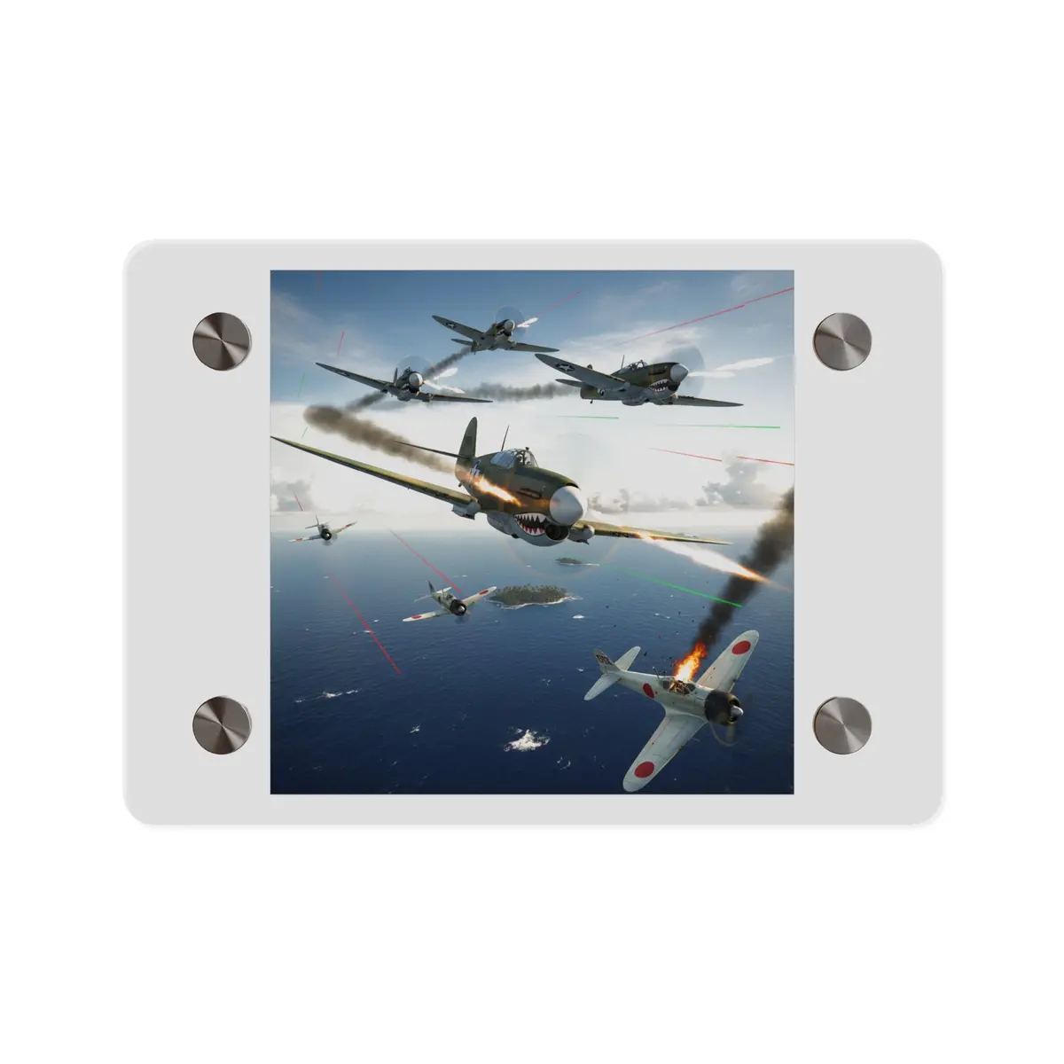 Acrylic Wall Art Panel - Curtis P-40 Kittyhawk W Machine Guns Blazing 1