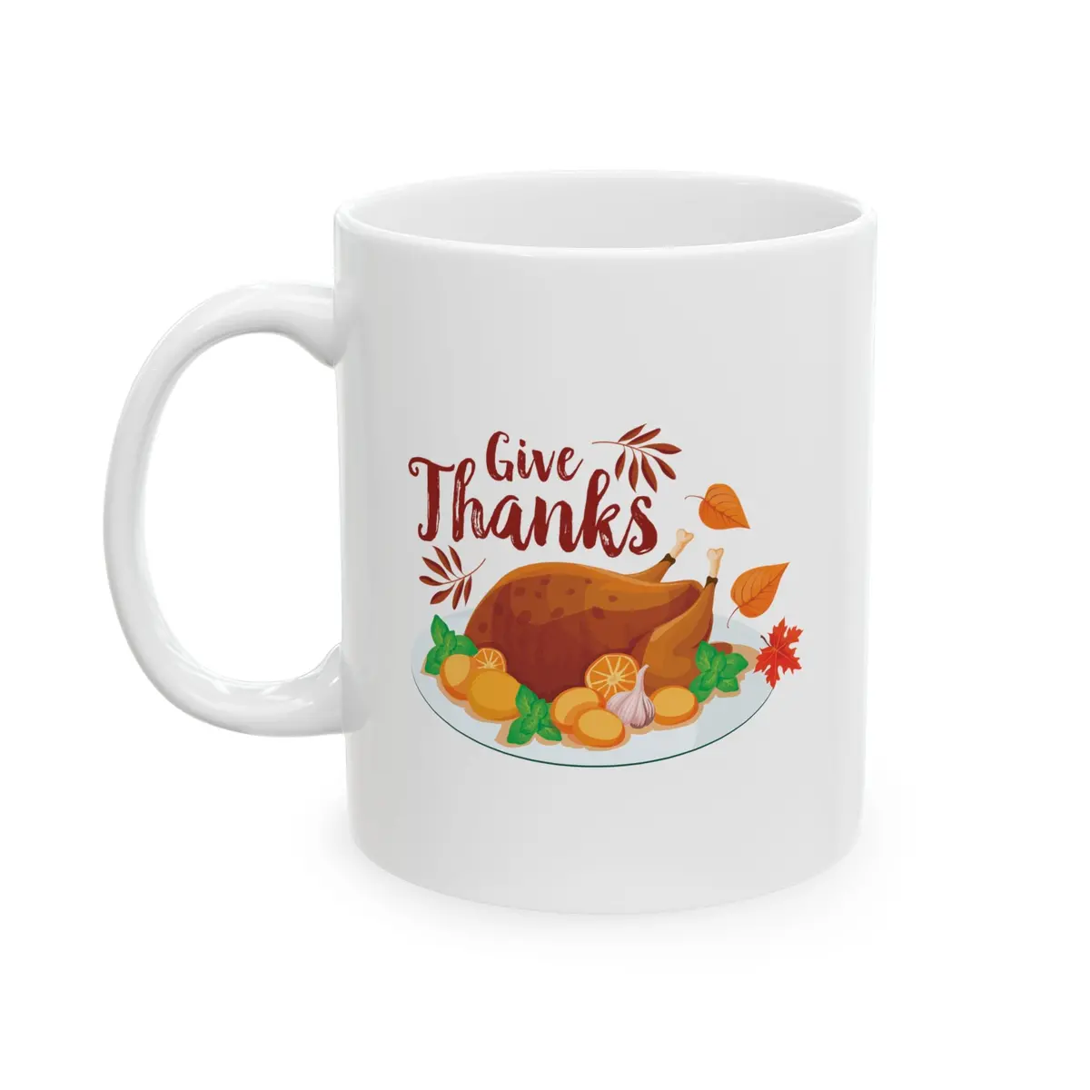 White Ceramic Mug - 11Oz & 15Oz - Give Thanks 1