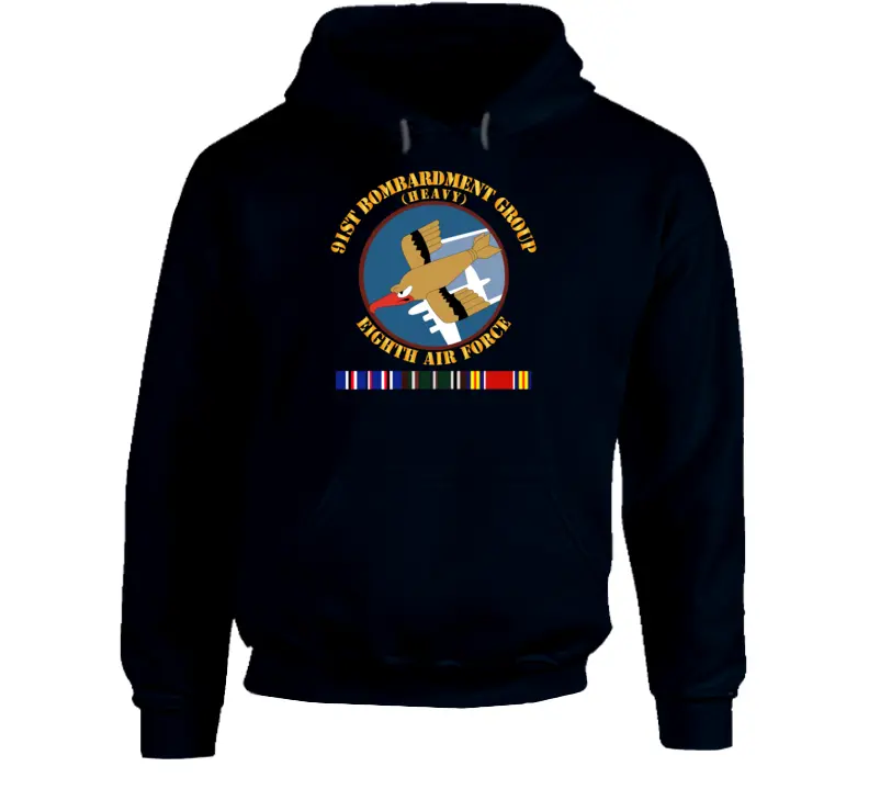 Aac - 91St Bombardment Group, Eighth Air Force, World War Ii With European Theater Service Ribbons - T Shirt, Premium And Hoodie 1