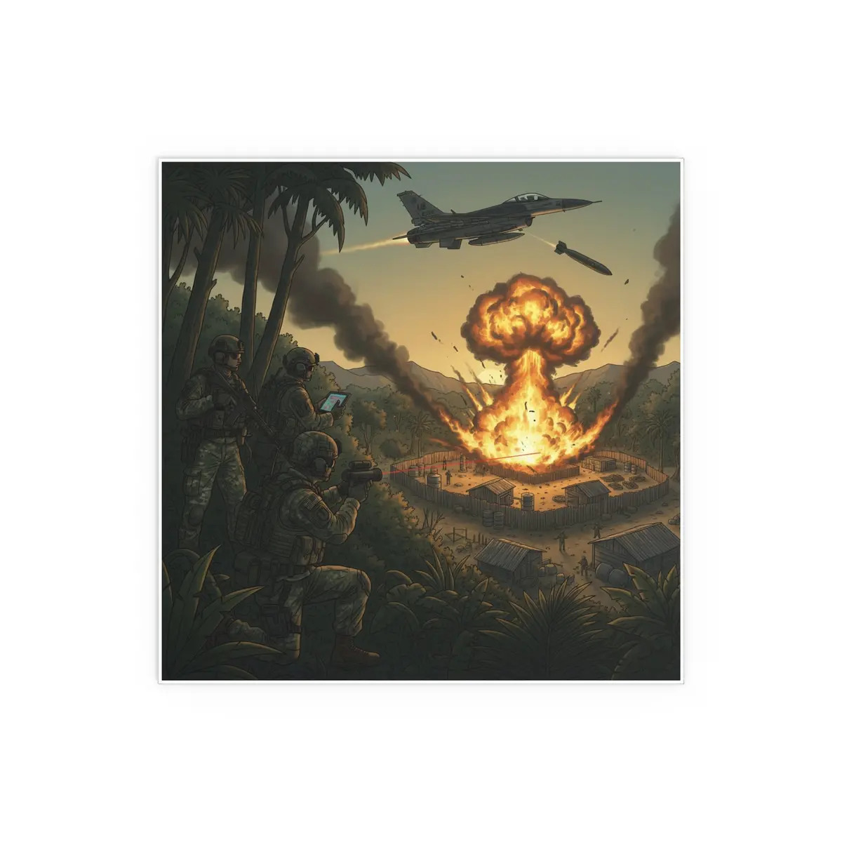 Indoor And Outdoor Silk Posters - Jungle Drug Lab Destruction W Explosions 6