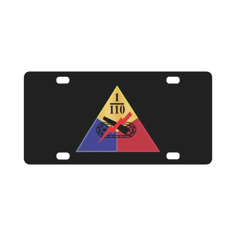 Army - Armor - 1St Battalion, 110Th Armor Regiment - Ssi Wo Txt Classic License Plate 1