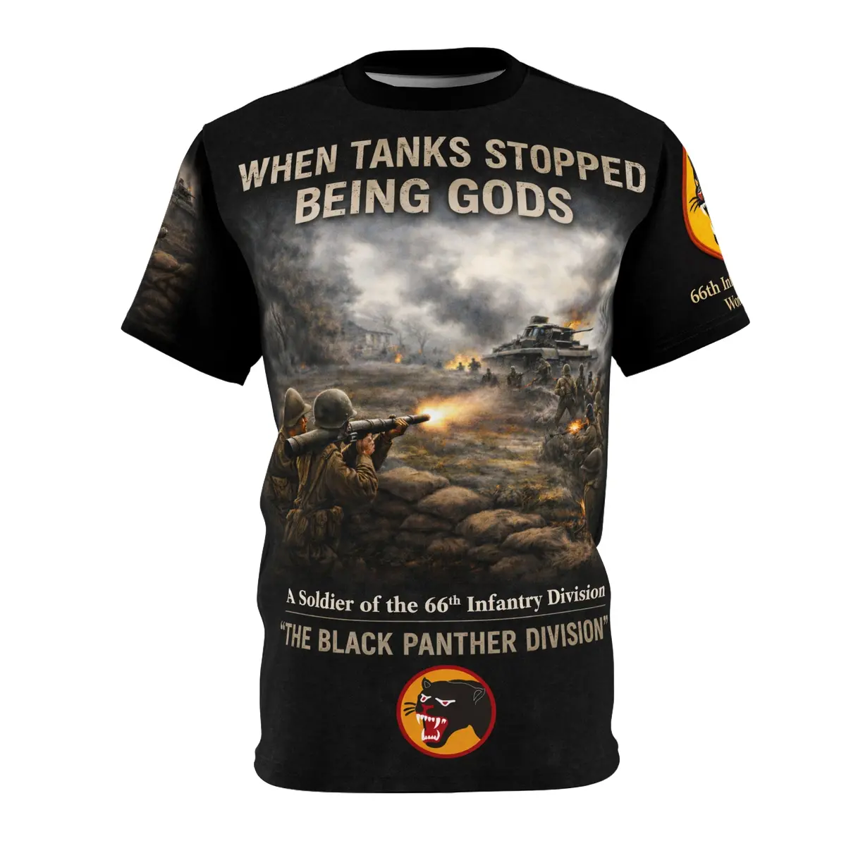 66Th Infantry Division "Black Panther" Tribute Tee — Tank Ambush Wwii T-Shirt 1