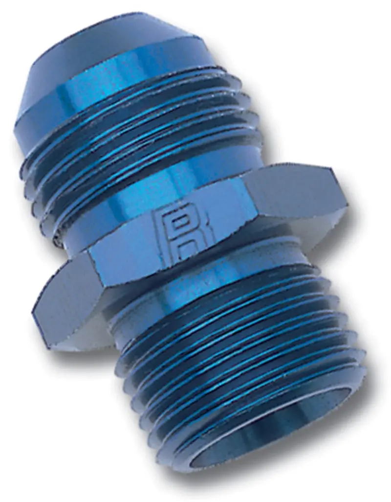 Russell Performance -6 An To M10X1.25 Metric Adapter – Blue Anodized Aluminum Flare Fitting 1