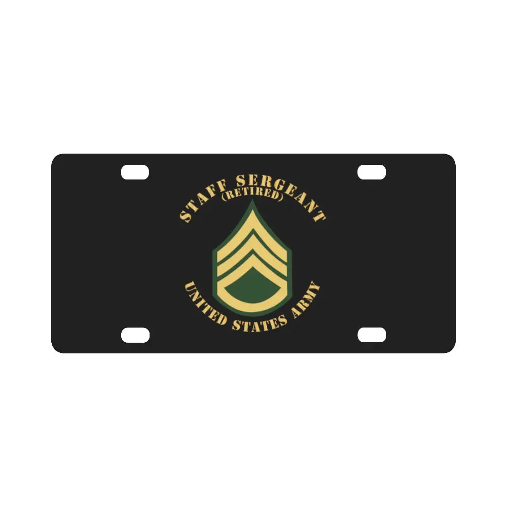 Army - Staff Sergeant - Ssg - Retired - Flat X 300 Classic License Plate 1