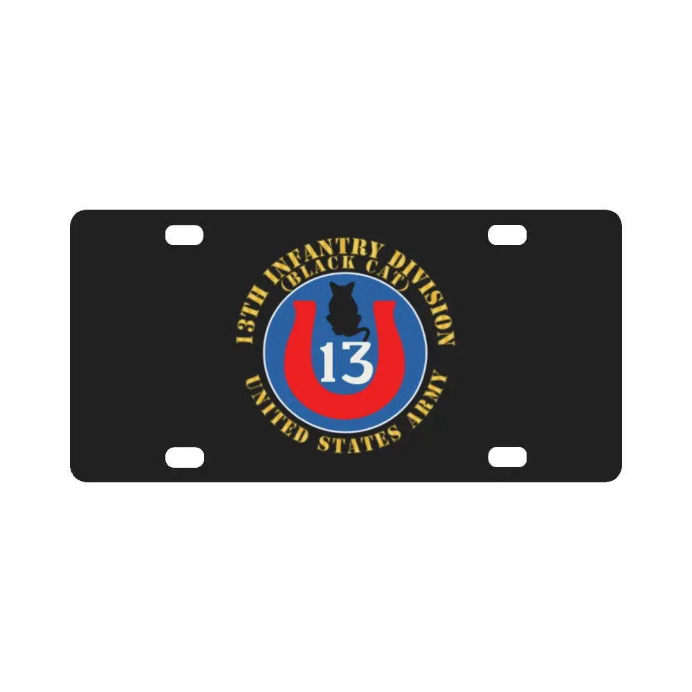 Army - 13Th Infantry Divison - Black Cat Classic License Plate 1