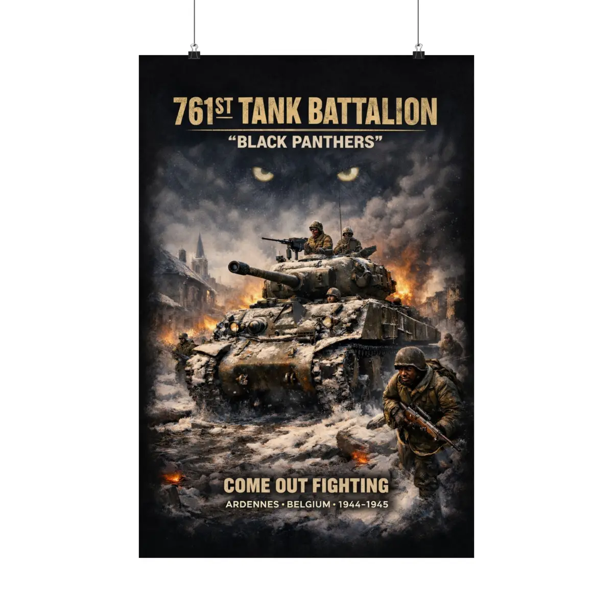 Matte Poster - 761St Tank Battalion In Action - Honoring The 761St Tank Battalion 7