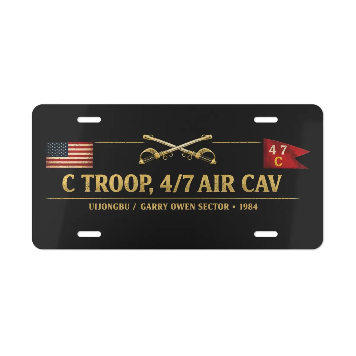 License Plate — C Troop, 4Th Squadron, 7Th Cavalry Txt 1